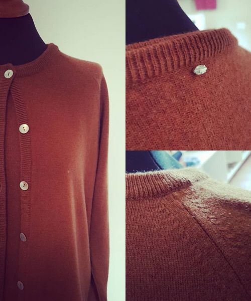 Gemello, Cardigan E Manica Corta. Puro Cashmere