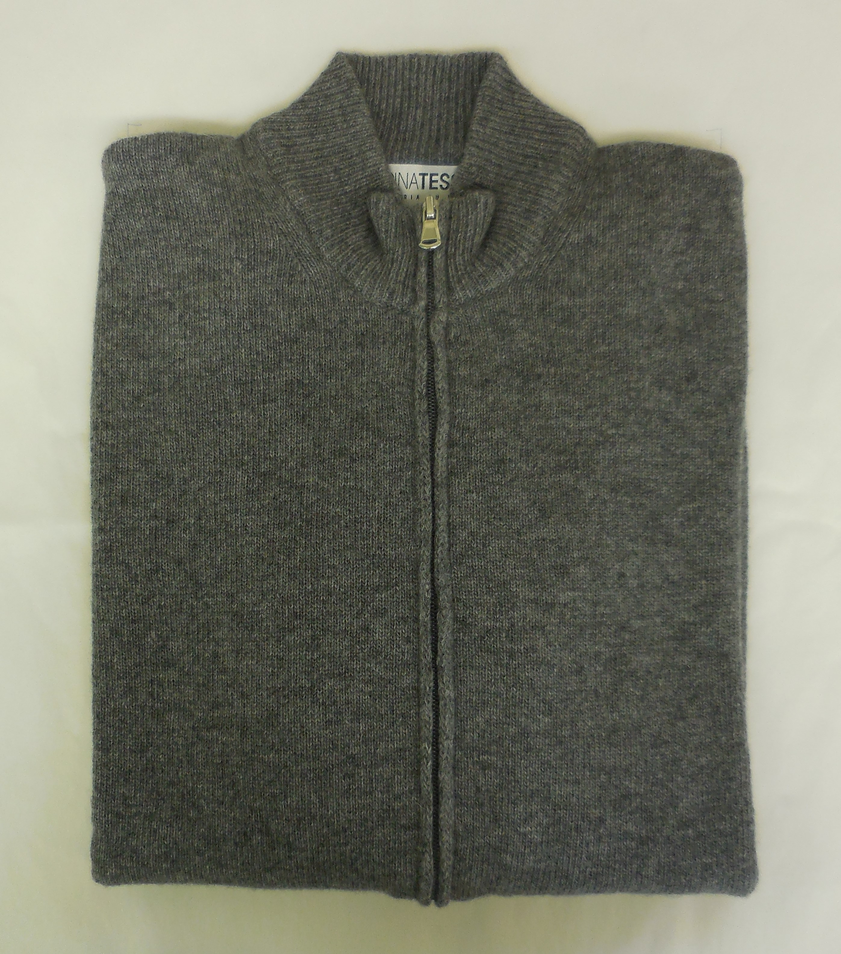 Cardigan con zip e collo lupetto